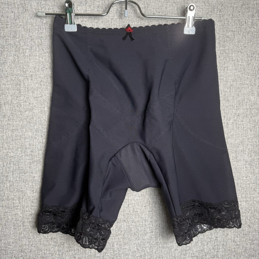 Vintage‎ 80s Original Sculptures Black Control Shorts Girdle Lace Made USA SMALL